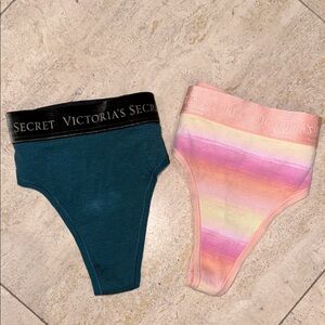 Victoria's Secret Teal and Rainbow panty thongs